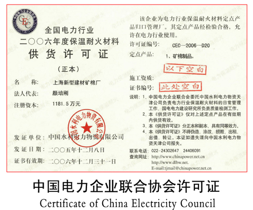 上海市电力企业联合协会许可证