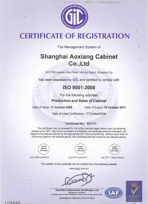 ISO认证证书（英文版）