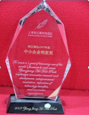 张江园区2007年度中小企业明星奖