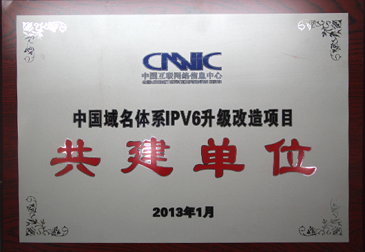 中国域名体系IPV6升级改造项目共建单位