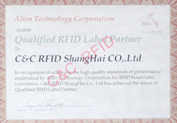 美国Alien科技公司在中国的第一家“合格RFID标签供应商”认证伙伴