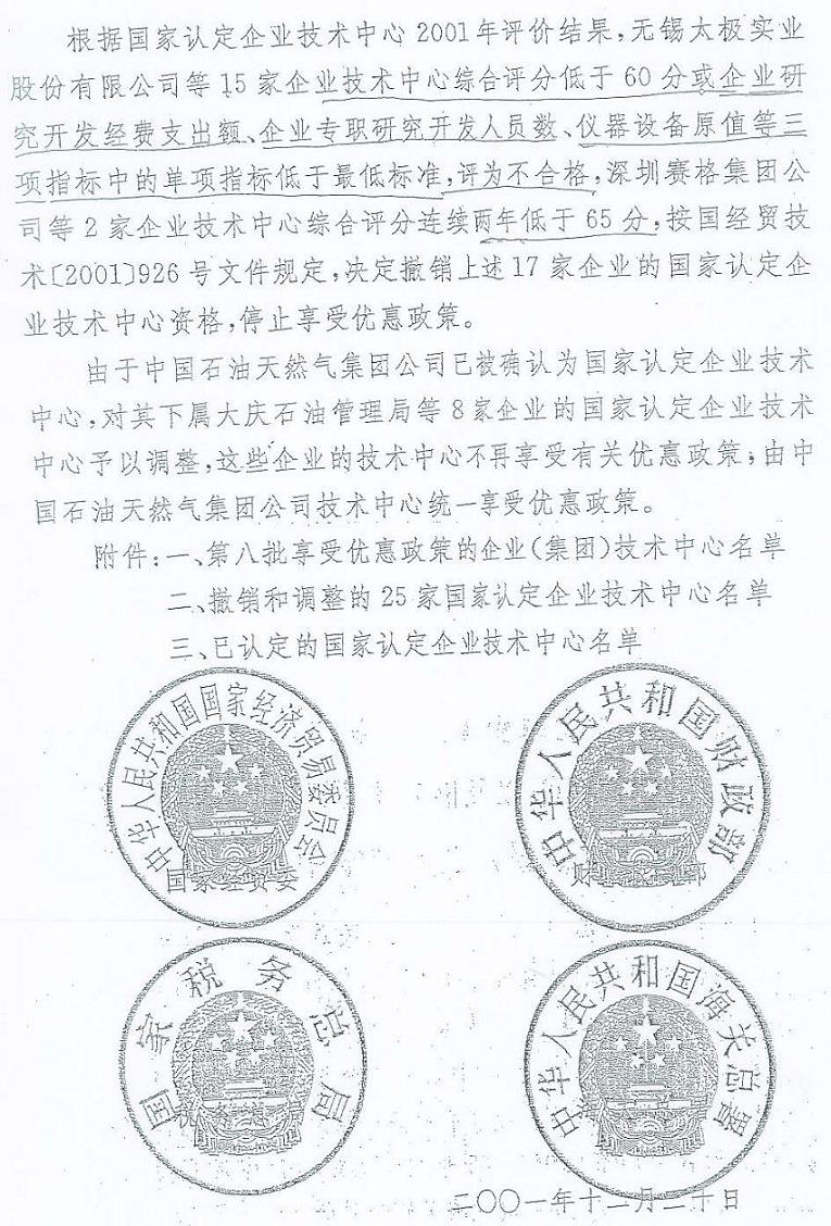 国家级企业技术中心2