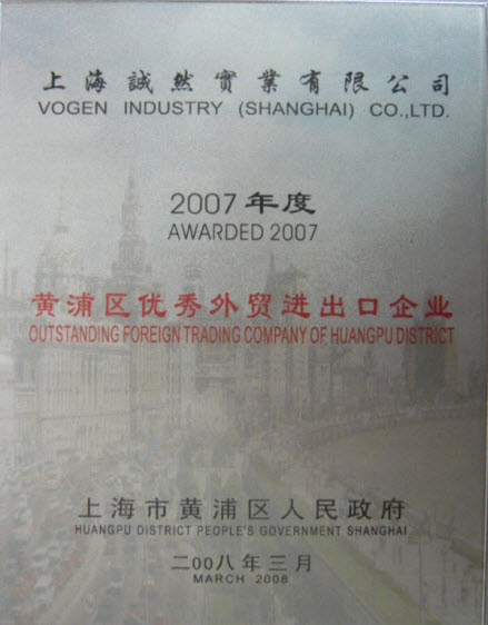 2007年上海市黄浦区优秀外贸企业