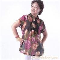 中老年 女装 妈妈装 夏装新款短袖衬衫气质 韩版