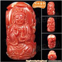 琥珀皇朝★臻品深海红珊瑚雕刻★色泽红质地温润活枝雕刻、水头足 20 