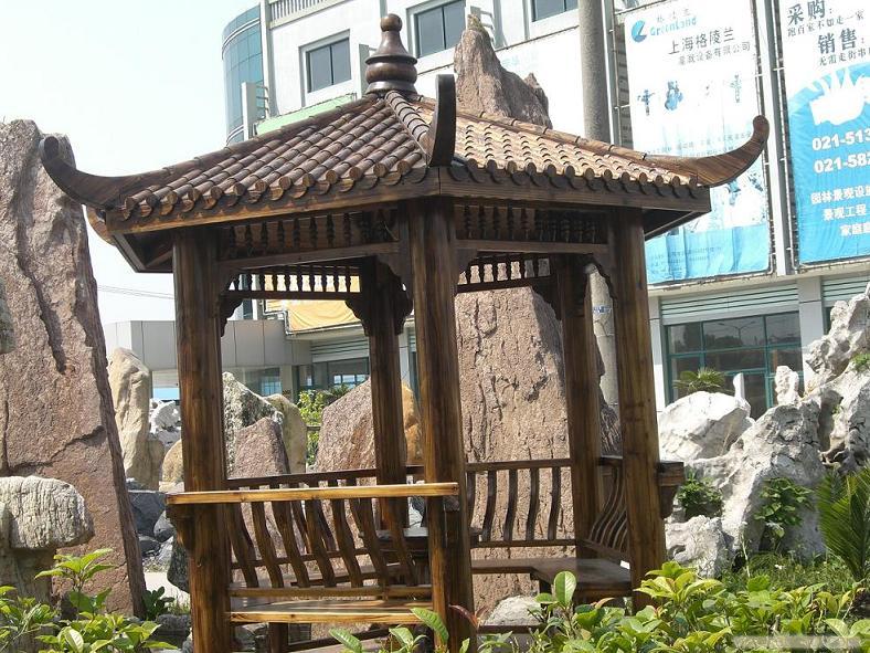 上海防腐木凉亭施工。设计，上海防腐木花架