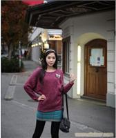 甜美憧憬~韩版纯手工钉制钻石蝴蝶结蝙蝠时尚针织毛衣