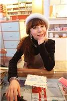 甜美可爱~韩版原版精美荷叶袖宫廷风高领打底衫