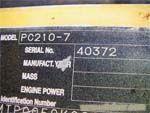 小松PC210-7-40372/上海二手挖掘机生产