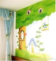 绿色家园-上海手绘儿童床头背景墙