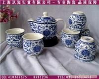 七头缠枝青花茶具定购-上海青花茶具制作-上海茶具礼品