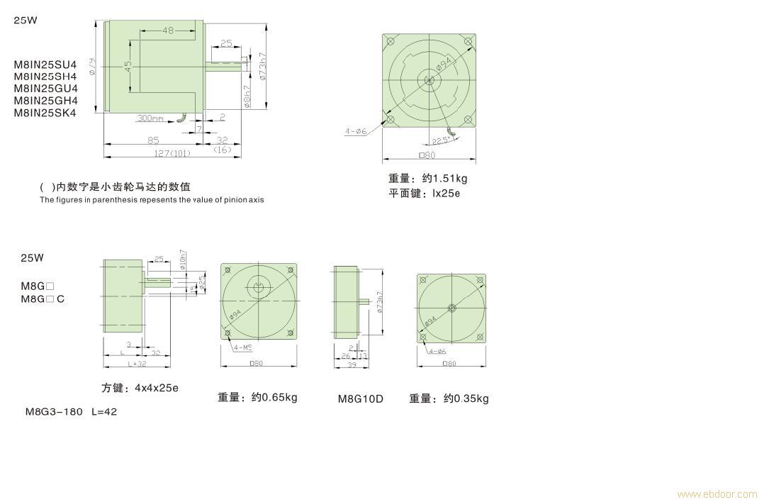 25W电机 25W减速机 M8IN25GH4/M8G10C