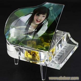 母亲节【丽华水晶】水晶钢琴音乐盒印制相片服务单拍无效