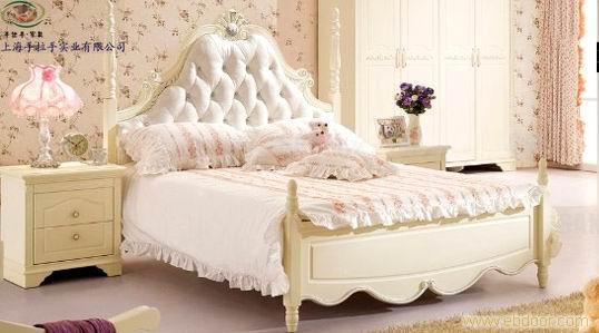 上海欧式家具，白色欧式床，白色卧室成套家具