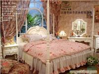巴洛克风格,厂家直销，1。8米欧式婚床，仿红木做旧四门衣柜