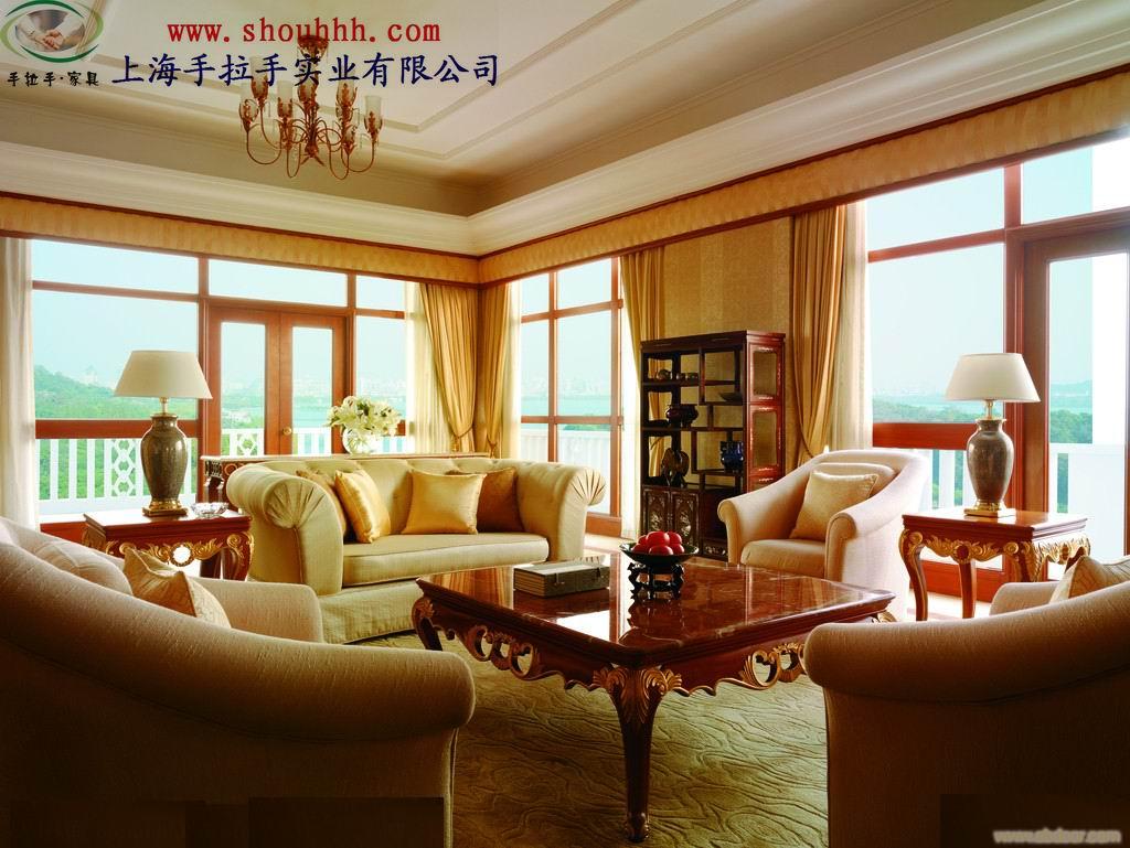 上海酒店成套家具，套房家具，欧式床,圈椅沙发茶几，酒店设计