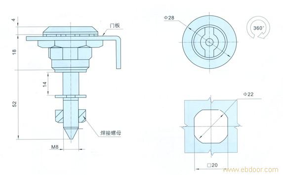 圆柱锁MS704-8-上海柜锁有限公司/上海练源柜锁公司