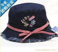 Disney迪士尼米妮女儿童帽子盆帽牛仔布0260