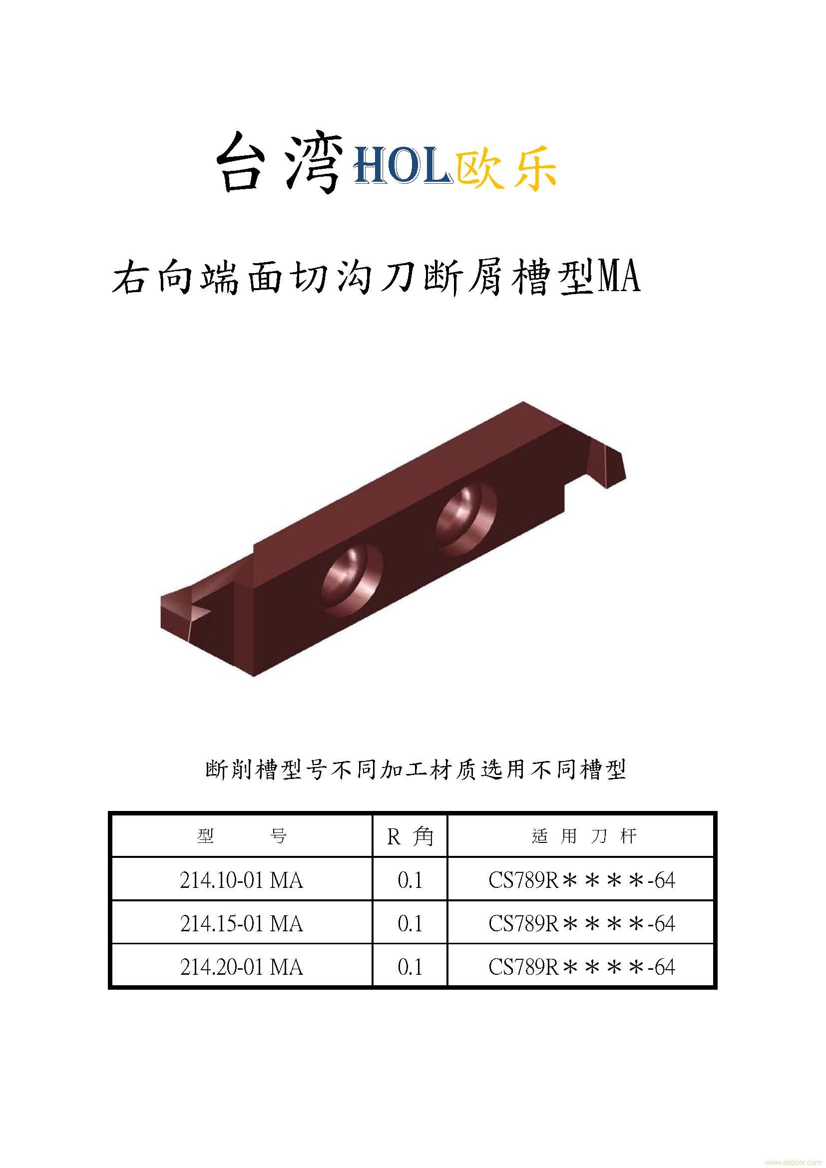 自动车床刀具|右向端面切沟刀断屑槽型MA|214.20-01 MA