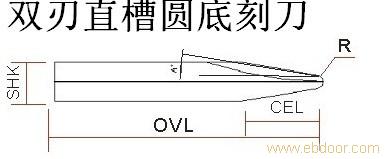 双刃直槽圆底刻刀/雕刻刀具/广告雕刻刀/雕刻机刀具/