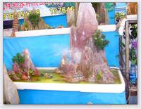 江苏室内假山制作-小型假山盆景制作-斧劈石假山盆景