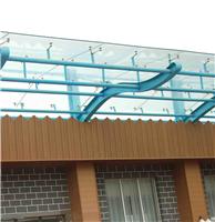 玻璃幕墙、钢结构--徐州徐工机械食堂玻璃雨棚  ZY--9100