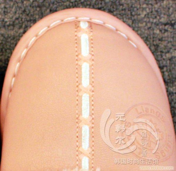 白线仿皮男女拖鞋