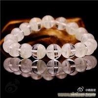 稀有白幽灵圆珠手链--巴西水晶