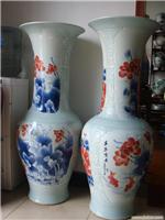 1.3米雕刻釉下五彩牡丹花觚 怡瑞斋