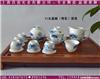 上海茶具-釉中彩茶具-9头盖碗兰彩荷花茶具专卖