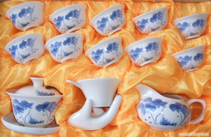整套青花瓷茶具-景德镇陶瓷功夫茶具上海专卖店