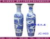 上海玖瓷定制落地花瓶，青花手绘陶瓷大花瓶，礼品瓷瓶