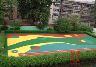 江阴塑胶篮球场厂家-幼儿园塑胶地面