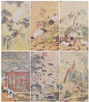 郎世宁款通景六条屏/香港古董拍卖行/正规古董拍卖