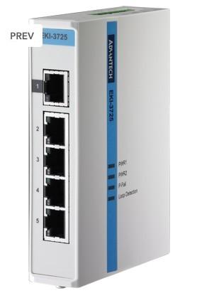 EKI-3725 研华5端口千兆非网管型工业以太网交换机