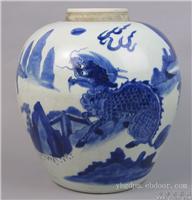 明 青花人物双兽耳香炉哪里能卖个好价钱