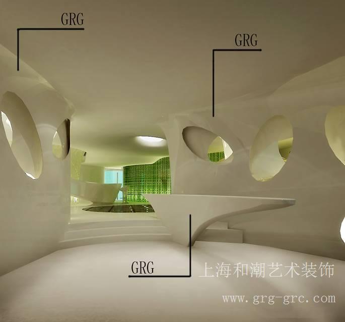 上海定做GRG吊顶天花 GRG异形空间造型 酒店别墅专用GRG装饰材料