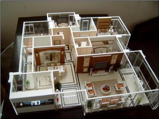 地面填砖喷漆效果  户型模型制作