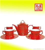 精品陶瓷茶具 骨瓷茶具 中国红茶具 上海陶瓷茶具 