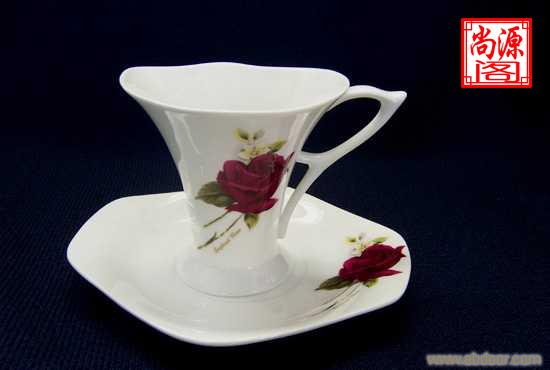 陶瓷广告咖啡杯碟订购 上海陶瓷杯碟专卖�