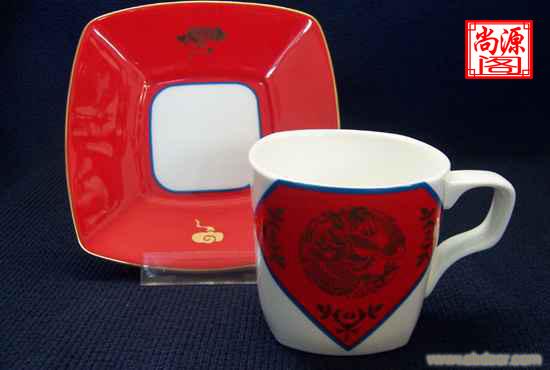上海咖啡杯碟专卖 陶瓷广告杯碟制作 杯碟批发�