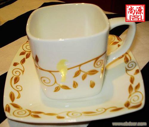 制作陶瓷广告杯碟 咖啡杯碟上海专卖 陶瓷杯碟批发�