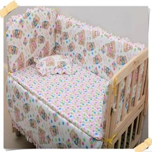 欣邦梦幻熊纯棉婴儿床五件套 宝宝床围五件套 上海婴儿床品五件套价格
