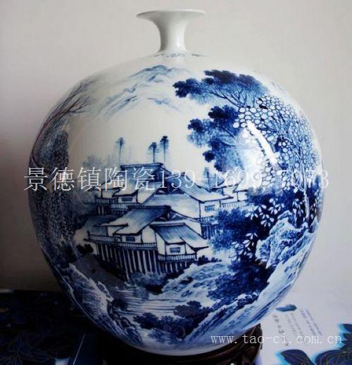 上海景德镇陶瓷专卖店-浦东景德镇陶瓷刻字花瓶