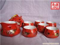 中国红陶瓷茶具 五牛茶具 精品工夫茶具