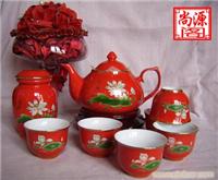 精美陶瓷茶具 中国红瓷茶具 陶瓷茶具礼品 上海茶具