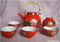 中国红陶瓷茶具（灯笼茶具） 