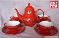 中国红陶瓷茶具 上海茶具专卖 商务茶具礼品 精美骨瓷茶具