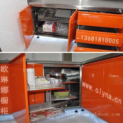 上海欧琳娜橱柜公司定制家用全不锈钢整体橱柜 不锈钢非标产品