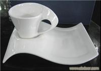 供应全白色强化瓷咖啡杯碟�